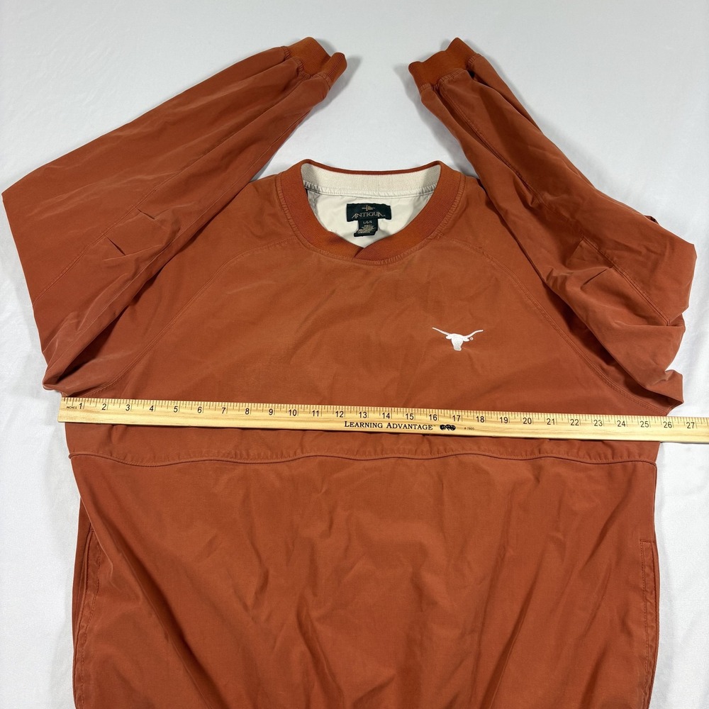 Antigua Texas Longhorns Pullover Men Size L Burnt Orange V-Neck Embroidered Logo - Picture 6 of 9